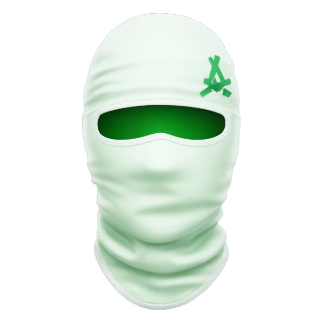 green and white ski mask without glasses sticker