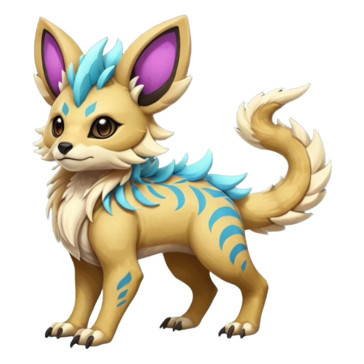 Rare realistic exotic cute epic pretty beautiful handsome gorgeous aesthetic colorful vibrant Vernid-Protogen-Primagen-Wickerbeast-species-Fakemon-creature by LiLaiRa, random markings, tufted ears, full body sticker