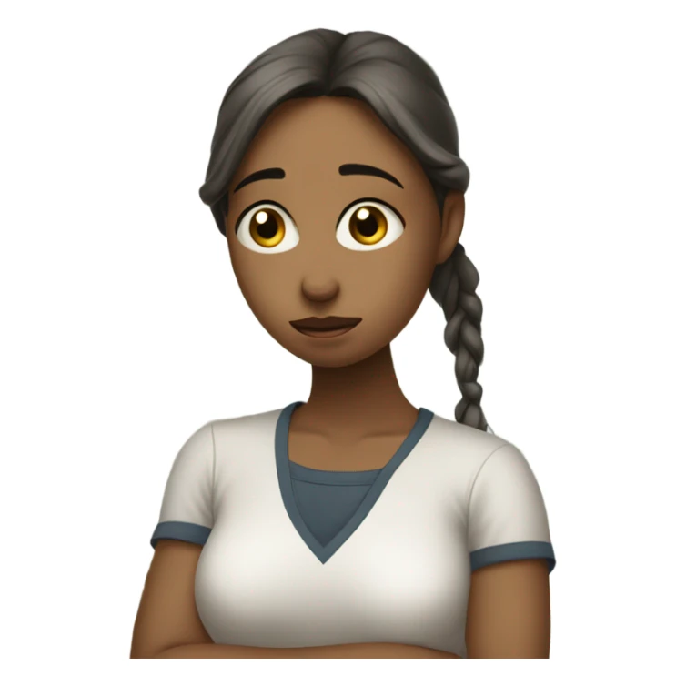 girl crying holding money sticker