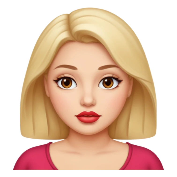 woman with plump lips, flawless skin, subtle makeup sticker