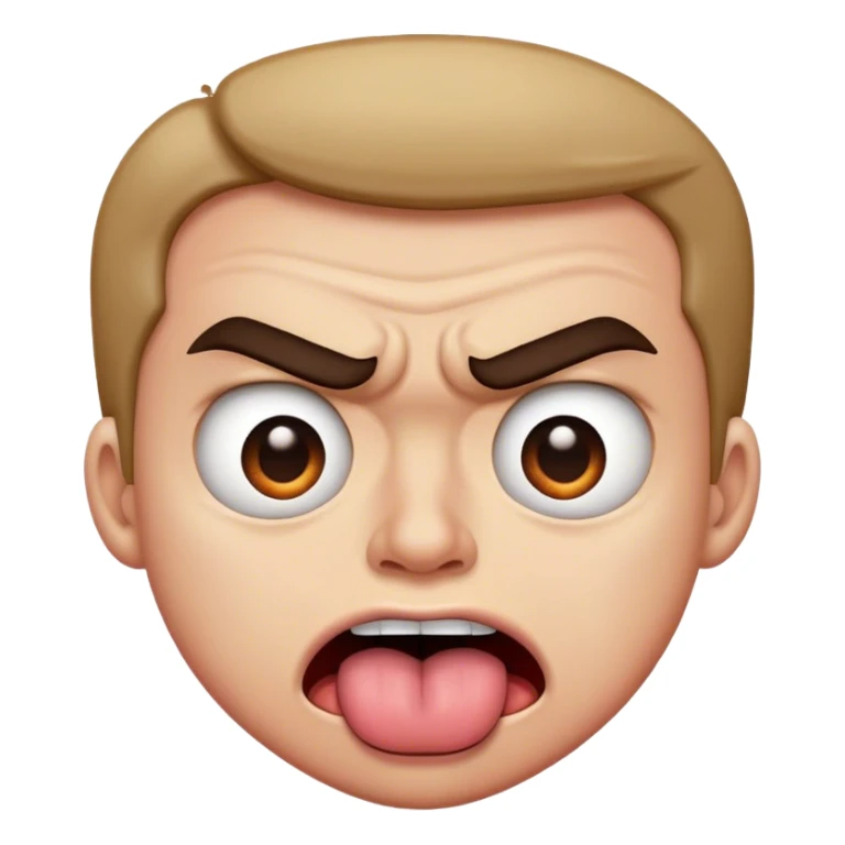 tongue out eyes rolling back angry frown sticker