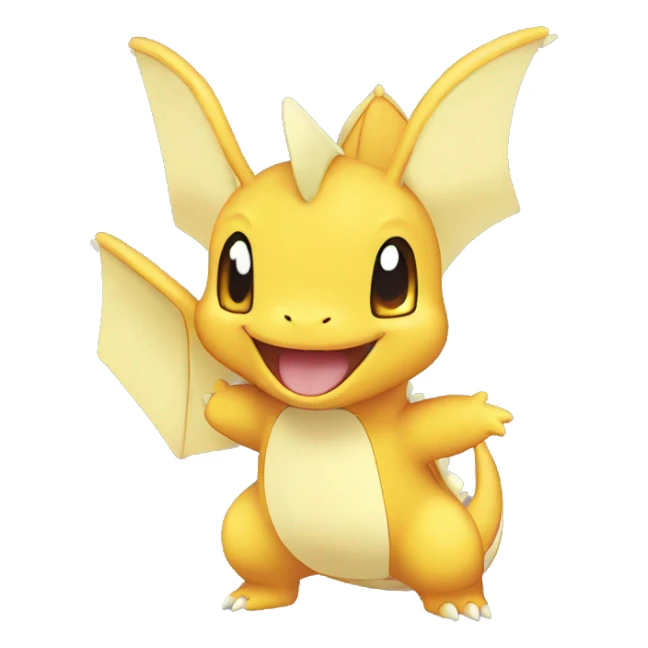 Pokemon #149 Dragonite waving hello wearing messenger tote bag  sticker