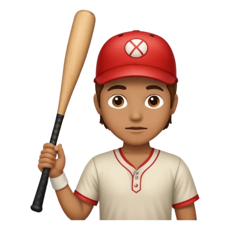 A human wood holding a bat sticker