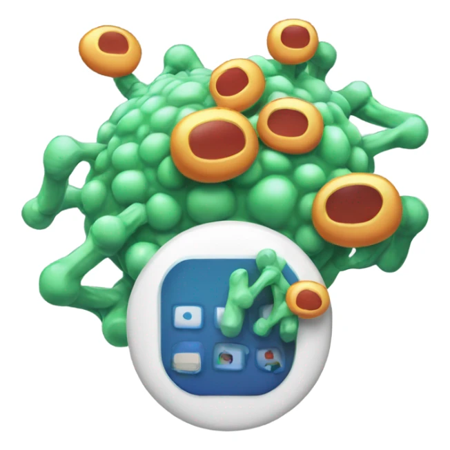 a biological cell with phones in it sticker