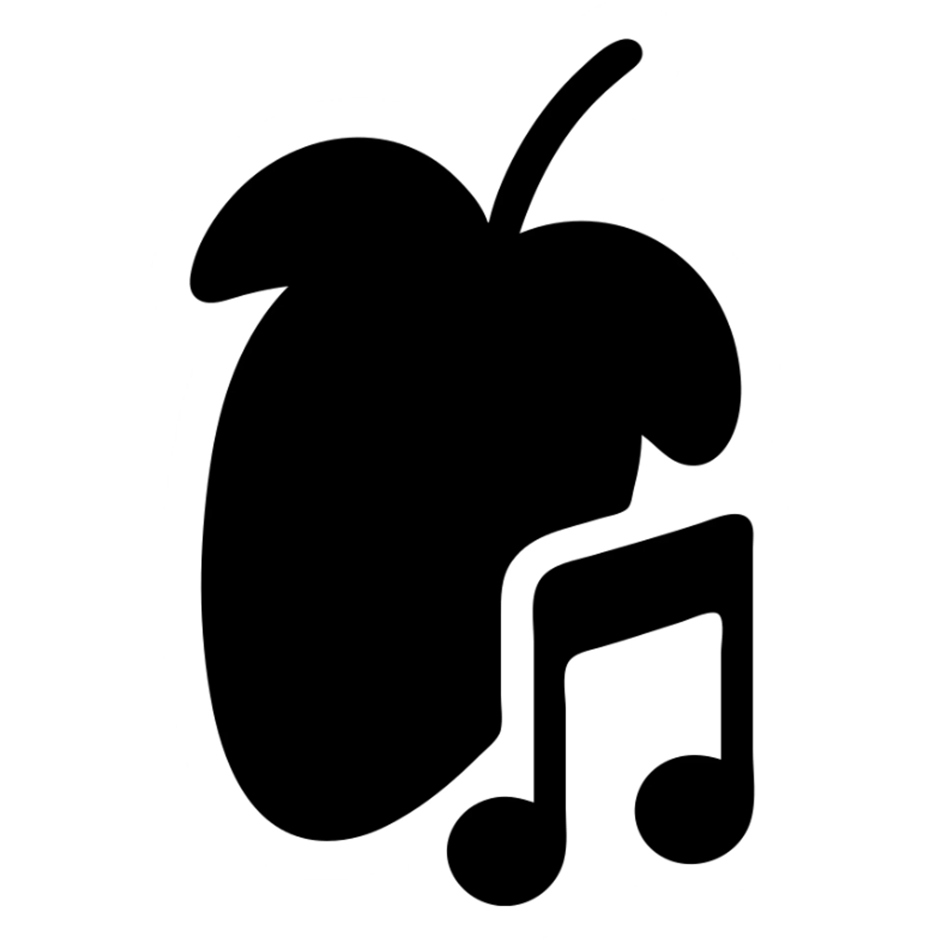 FL Studio logo in a black filled icon style, with a music note. sticker