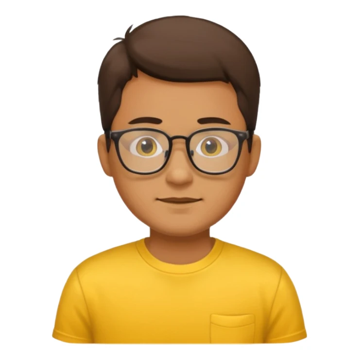 a glasses man with yellow shirt sticker