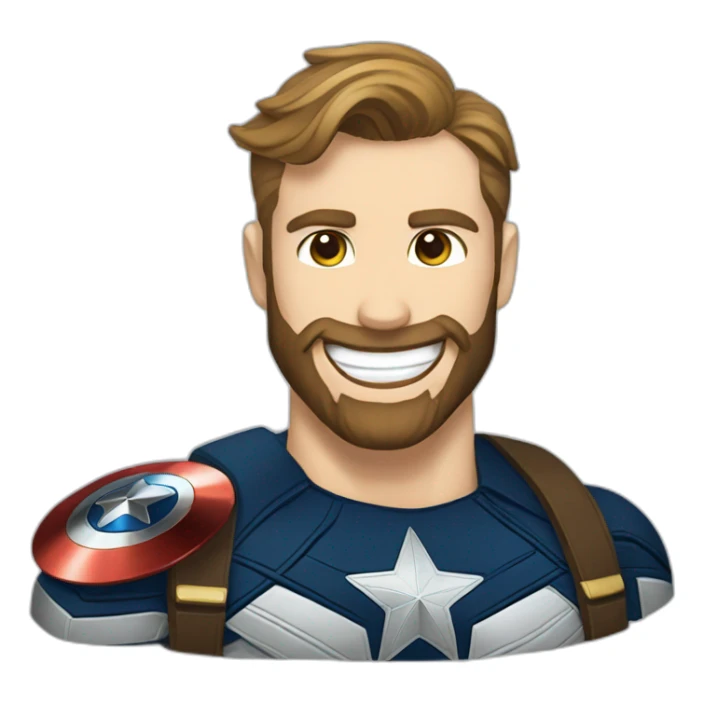 Bearded Captain america laught sticker