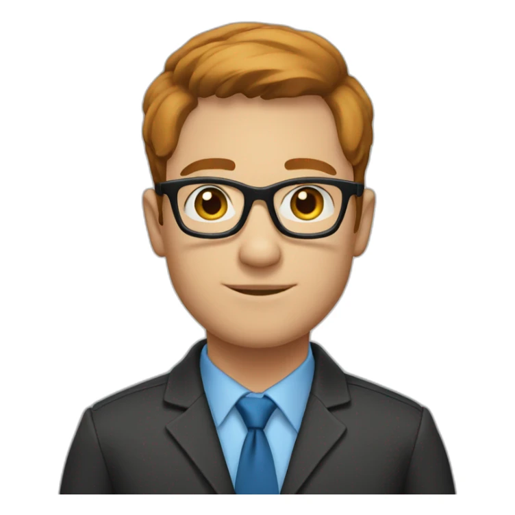 Men-with-black-glasses-blue-eyes-and-short-chestnut-hair sticker