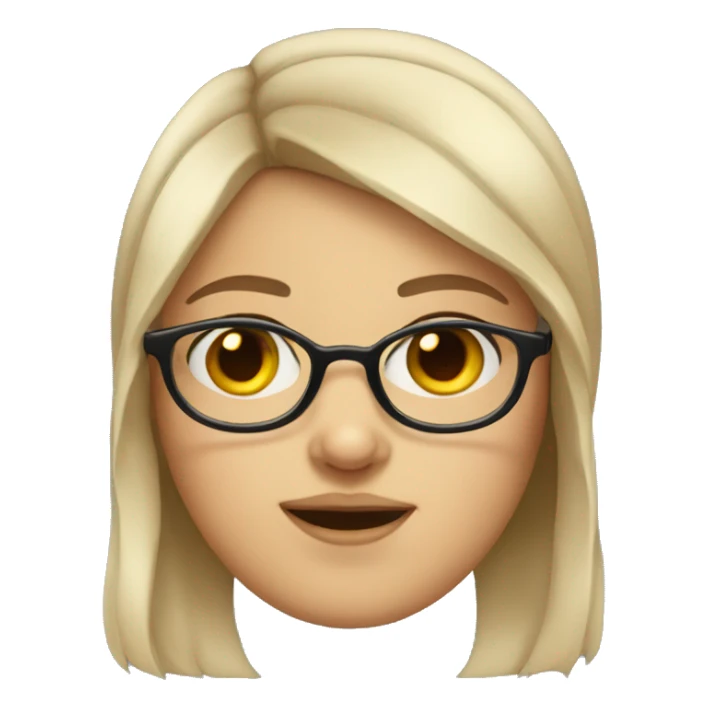 girl with glasses and chubby cheeks sticker