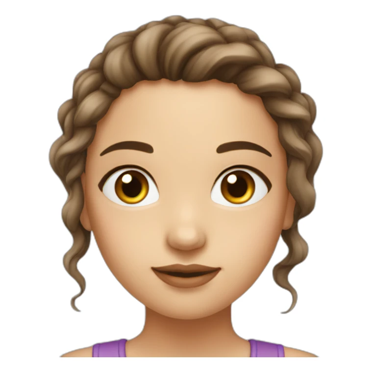 Girl-long-hair-with-brown-color-beautiful-eye-eyebrow sticker