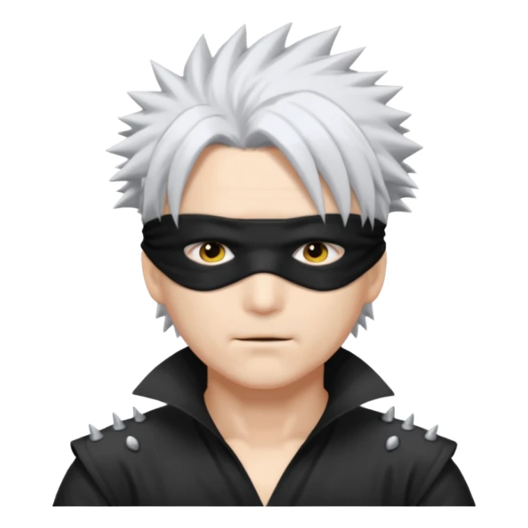 Gojo saturo with spiky hair and blind fold sticker