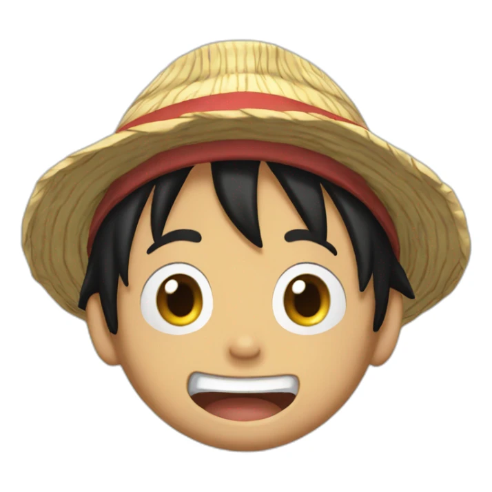 Luffy with heart eyes and a wide opened mouth sticker