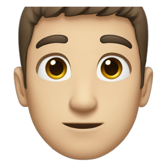 He has black eyes His eyes are close to each other He has dark brown hair sticker