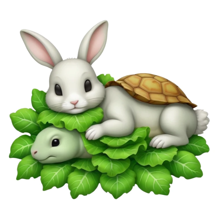  lapin qui dort et la tortu qui mange de la letu sticker