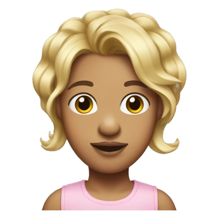 oily pink pig with medium blonde hair bangs sticker