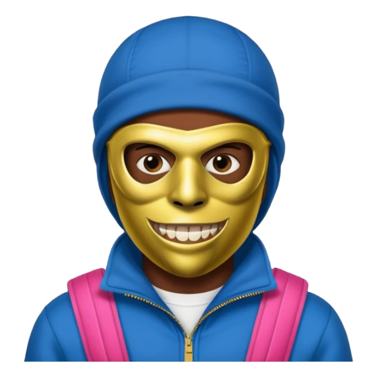 African American gangster mafia with a ski mask sticker