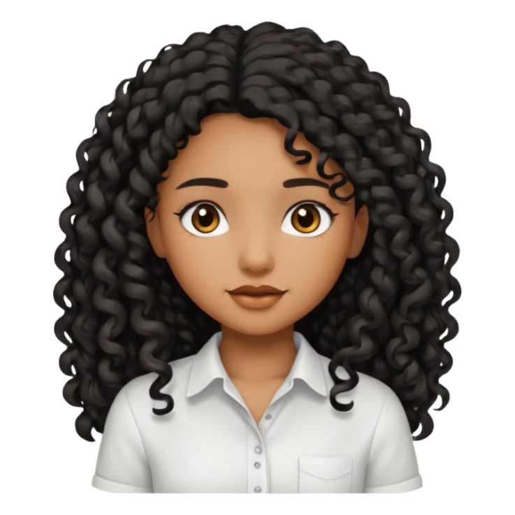 Uma menina morena cabelo cacheado longo e preto  sticker
