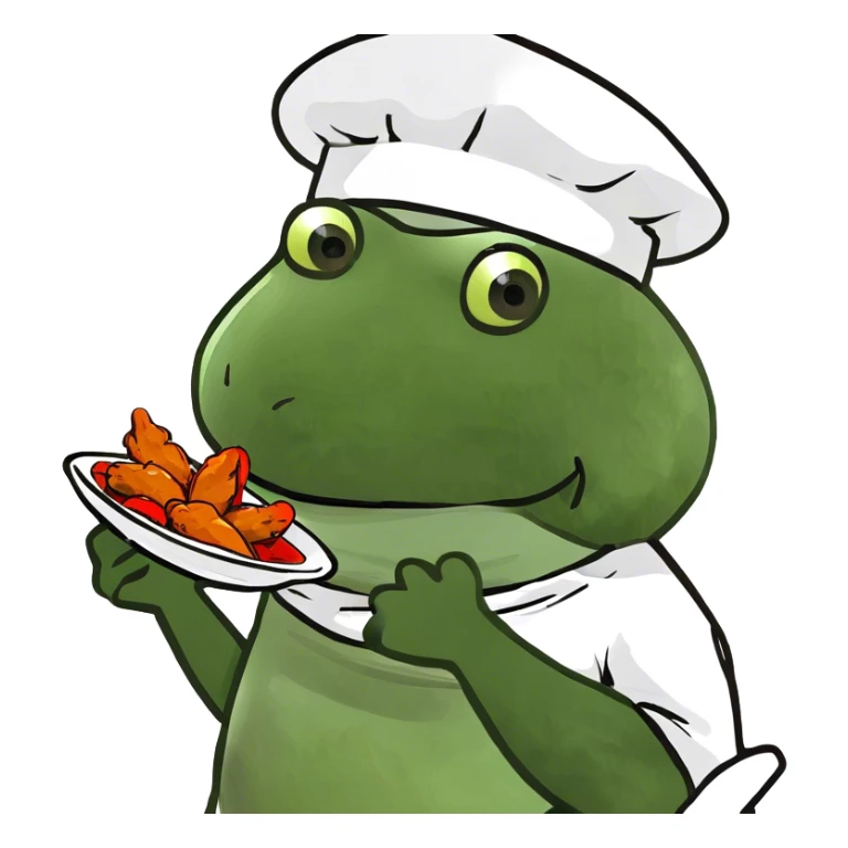 Fish eating spicy chicken wings sticker