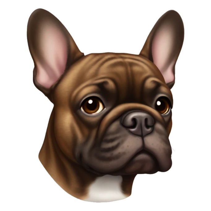 brown and dark brown brindle french bulldog sticker