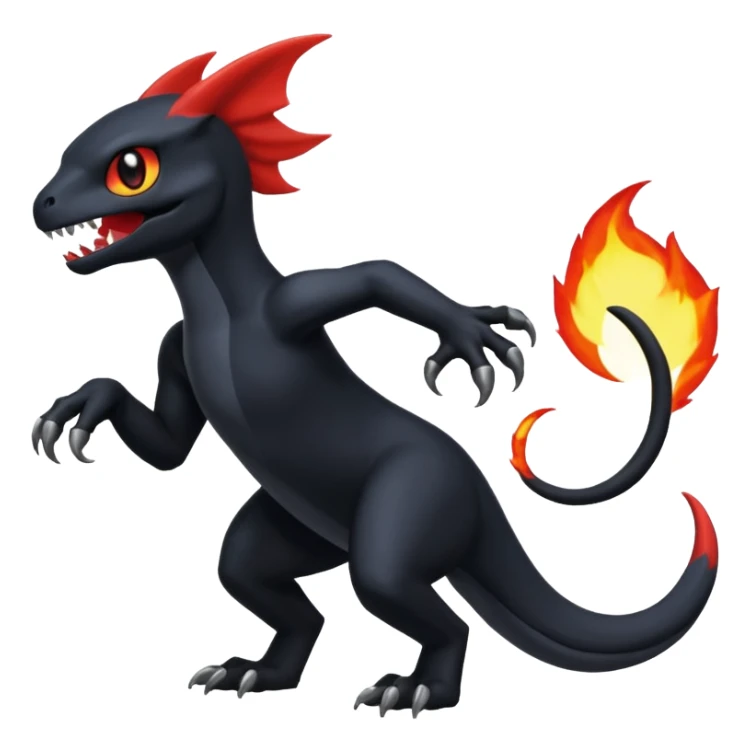 Shiny Duskull-Salandit-Umbreon-Charmeleon-Fakémon-hybrid-creature (full body)  sticker