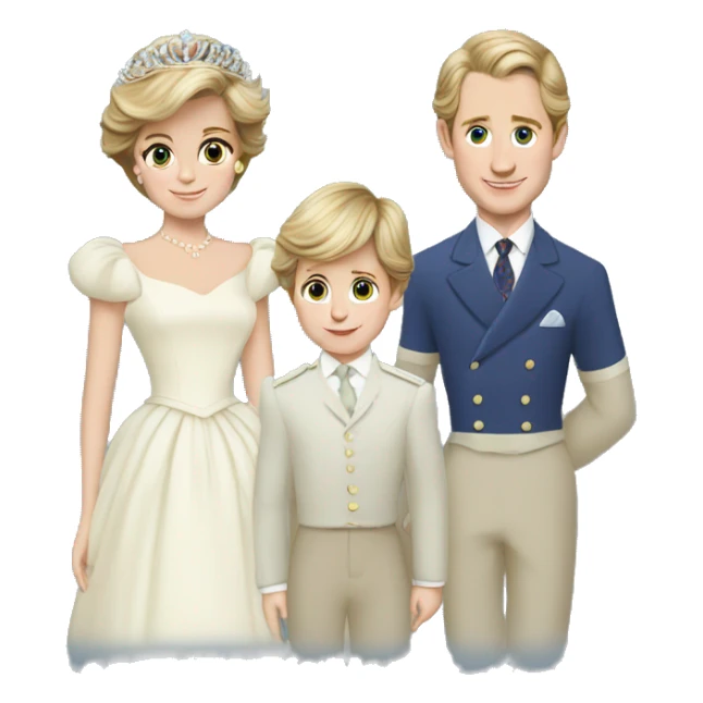 princess diana and prince charles and their sons sticker