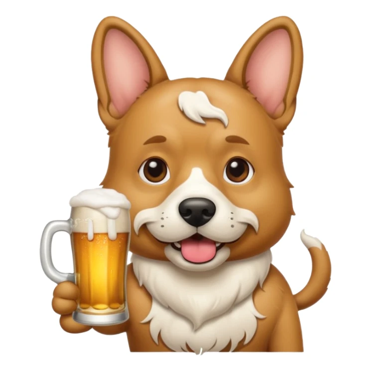 Ein Hund der talahon ist und Bier trinkt sticker