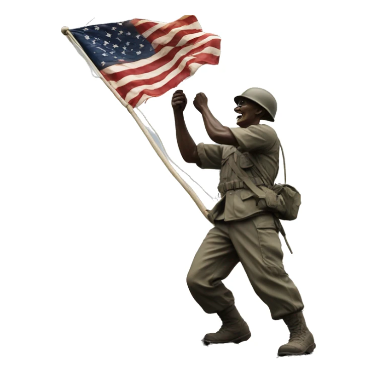 Raising the flag on Iwo Jima civiian sticker