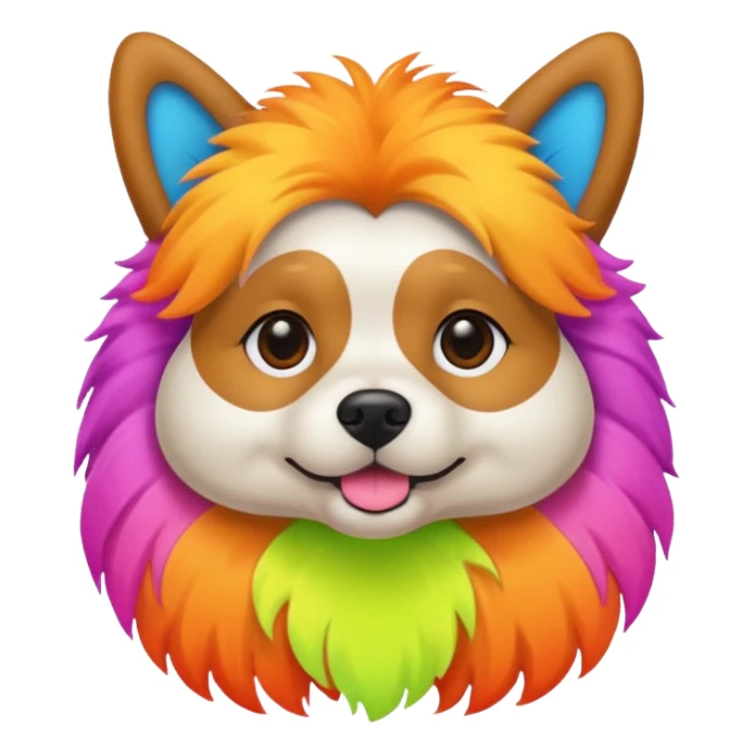 DOG wearring neon fashion sticker