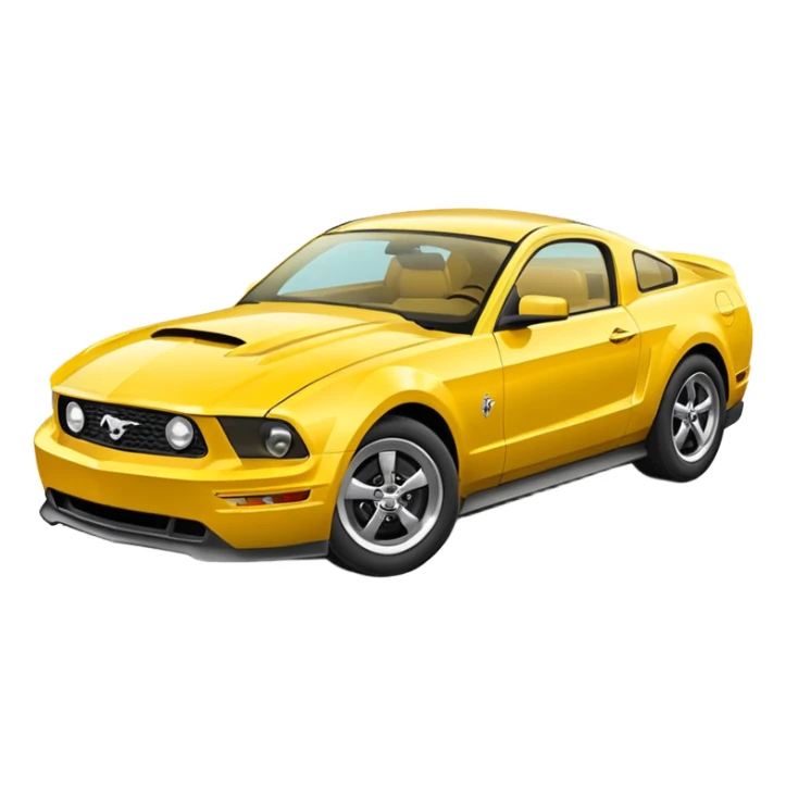 Create a mustang 309emoji in yellow colour  sticker