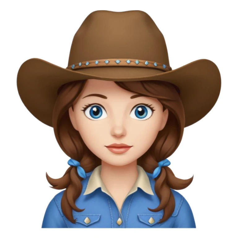 Cowgirl brown hair, estroil blue sticker