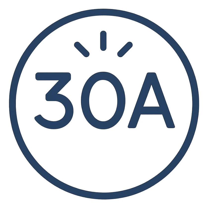 clean and simple icon of the 30A logo, minimal, flat, suitable for branding sticker