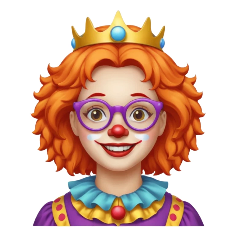 female clown with saint's halo with glasses sticker