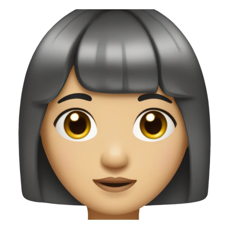 asian girl with curtain bangs and short black hair sticker