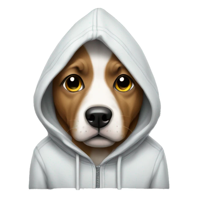Dog wearing a hoodie sticker