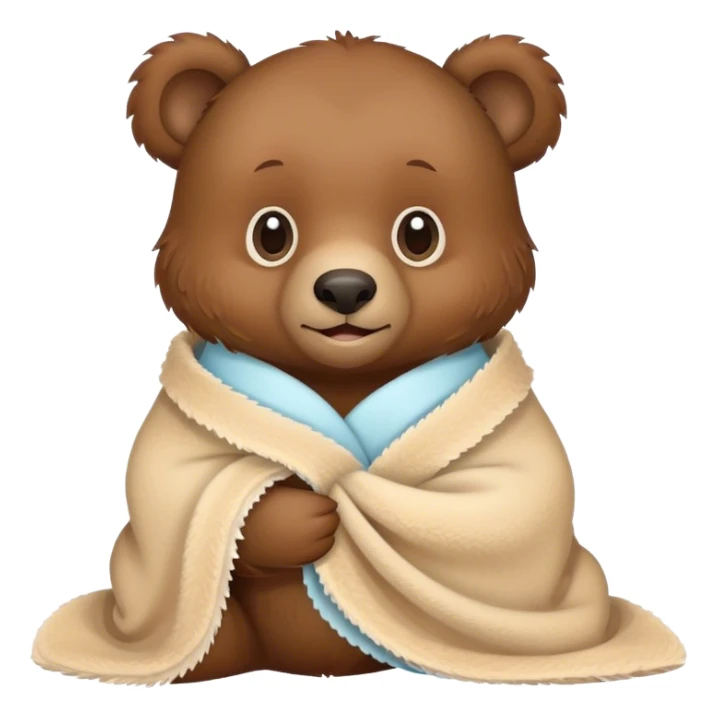 baby Grizzly holding a blankie and wearing a diaper sticker
