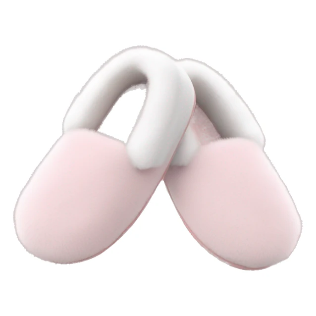 baby pink slippers with white fur  sticker