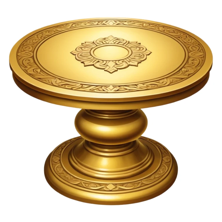 ancient big gold round meeting table sticker