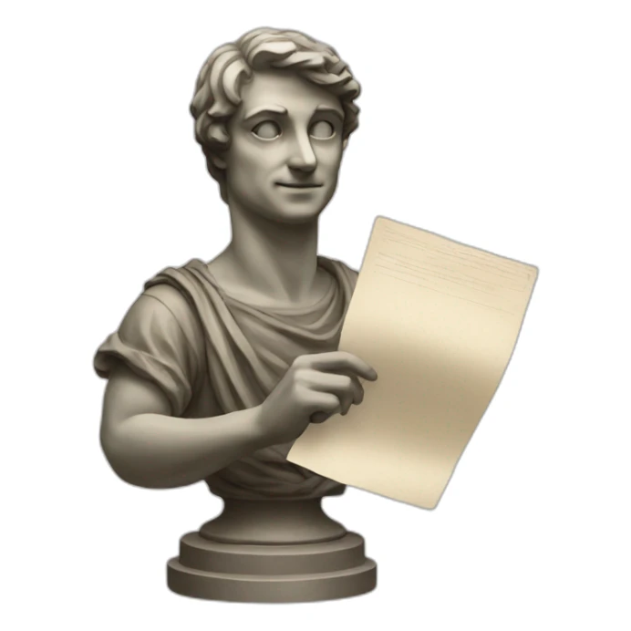 statue holding papers italy sticker