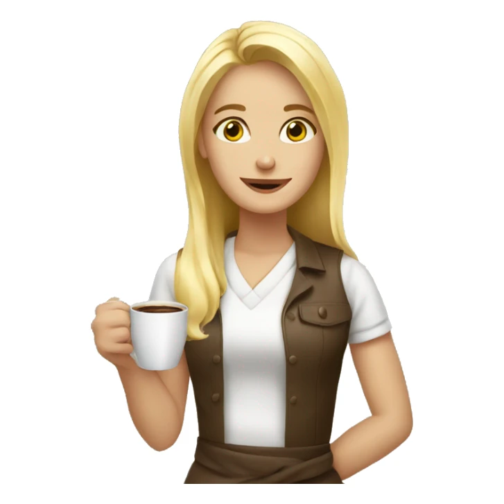 Blond girl who prepare coffee  sticker