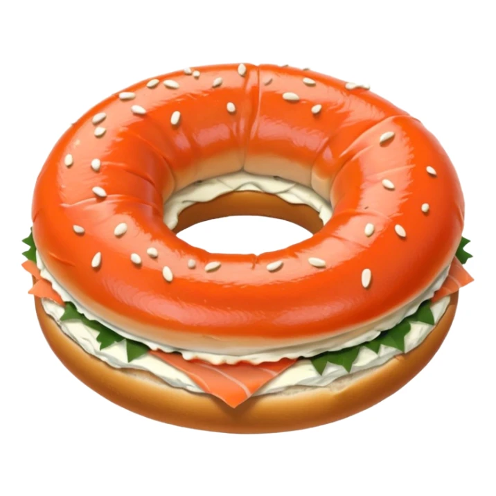poppy bagel with salmon lox and cream cheese sticker