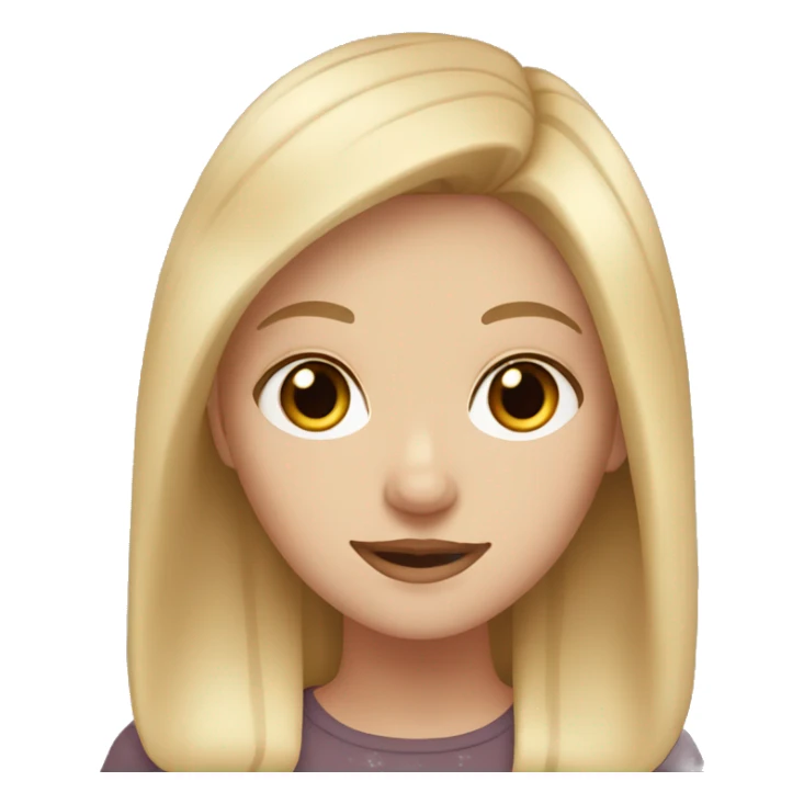 White girl with brown eyes with blond hair sticker