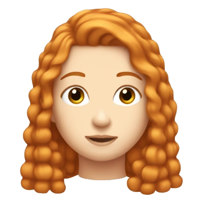 Aesthetic Ginger girl straight thick hair sticker