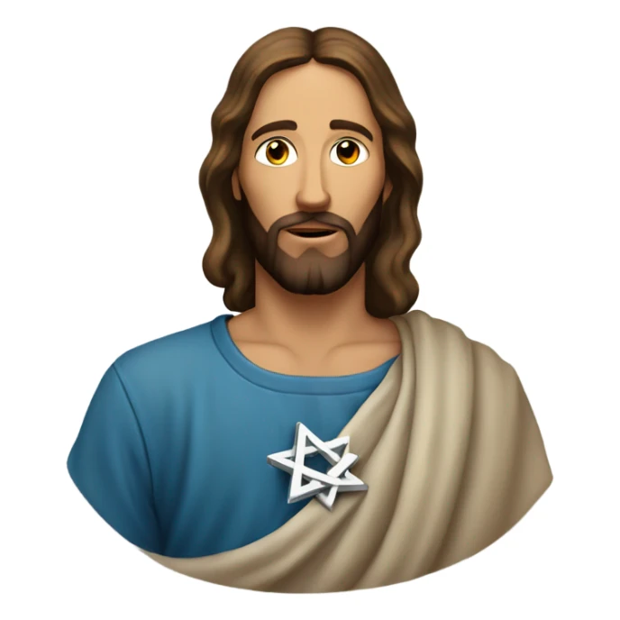 Jesus with a star of david tattoo sticker