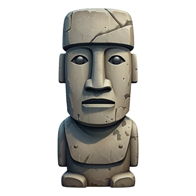 Moai Emoji With the rock face sticker