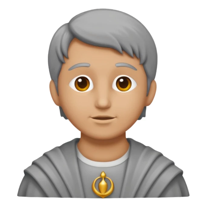 Dios griego estilo estatua de color gris, de perfil mirando con una lupa de sticker