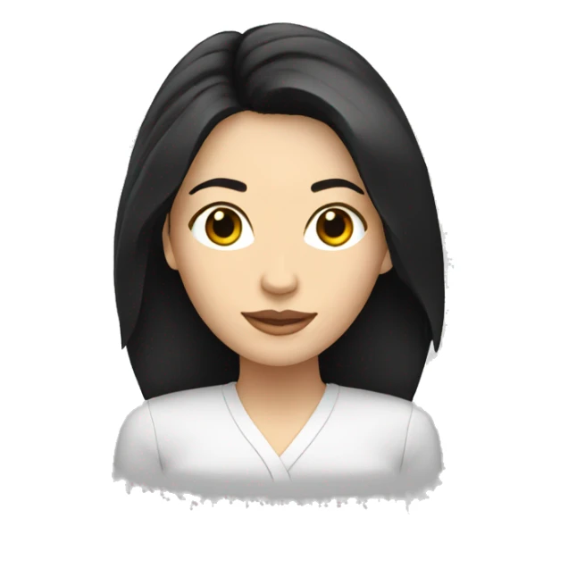 white woman with black hair and with documents sticker
