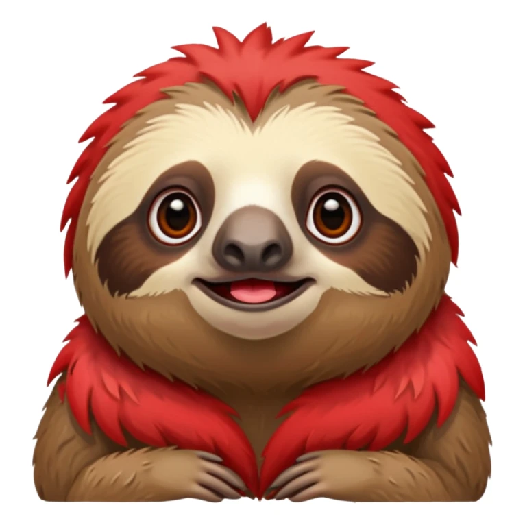 paresseux avec une crête rouge sticker