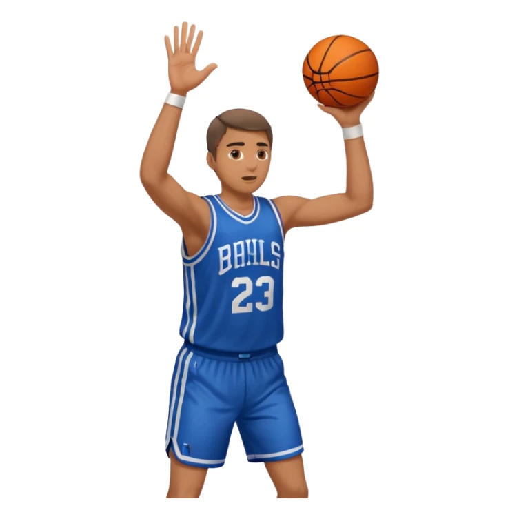 A man with a basketball, shooting it sticker