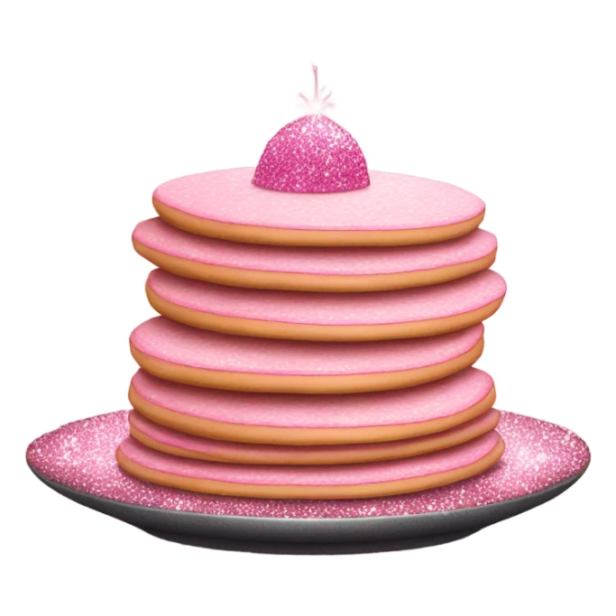 1 stack of pancakes that are pink with glitter  sticker