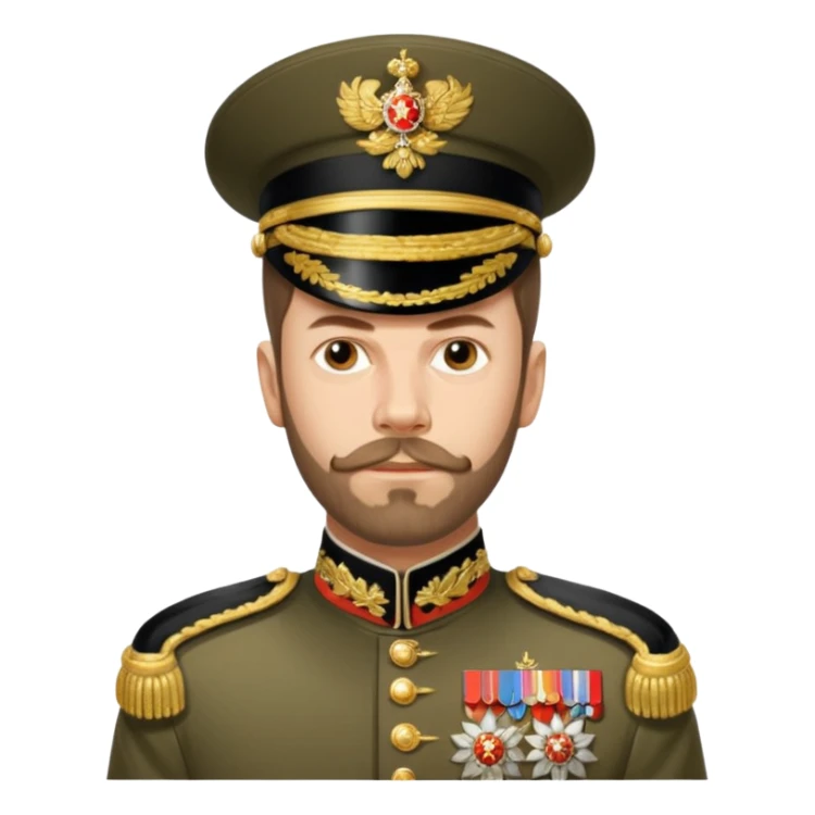 Nicholas II, Russian tsar, ornate military dress, no hat sticker